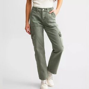 Vervet green cargo jeans straight leg oversized size 31 women’s